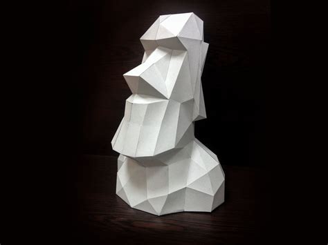 Printable Paper Model Of Moai 3d Papercraft Model Download