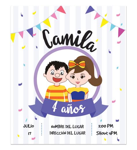 Invitación Cumpleaños Bely y Beto Diseños personalizados