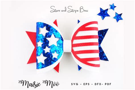 Stars and Stripes Bow SVG, 4th July Bow SVG, Patriotic Bow (529905
