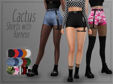 The Sims Resource Cactus Shorts With Harness By Trillyke • Sims 4