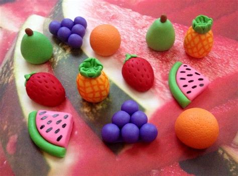 Fondant Fruit Foodie Cupcake Decoraciones De Pasteles Etsy Fruit