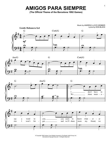 Maybe you would like to learn more about one of these? Amigos Para Siempre (Friends For Life) | Sheet Music Direct