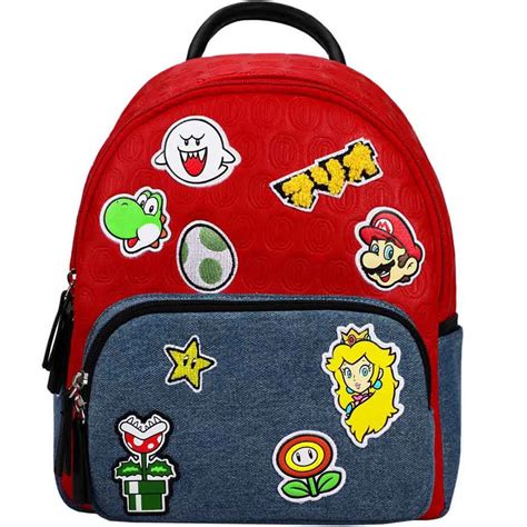 Super Mario Icon Pathces Mini Backpack