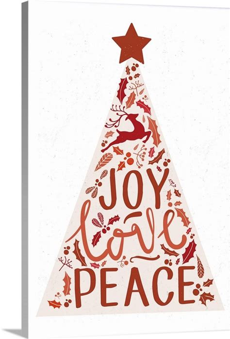 Joy Love Peace Christmas Tree Wall Art Canvas Prints Framed Prints