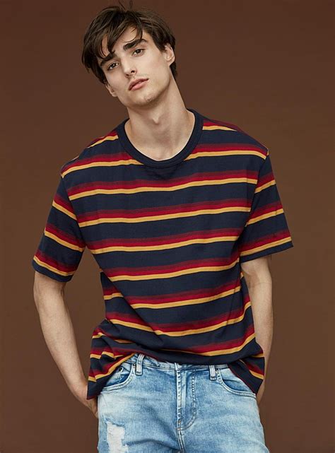 retro stripe t shirt le 31 shop men s printed and patterned t shirts online simons styles