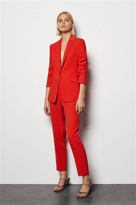 Red Tailored Suit Jacket Karen Millen Womens Red Suit Red Womens