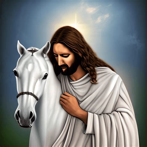 Jesus And White Horse · Creative Fabrica