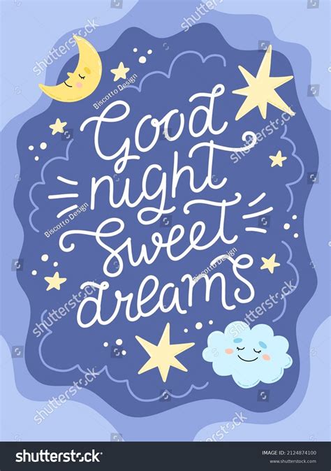 Good Night Sweet Dreams Poster Card Stock Vector Royalty Free