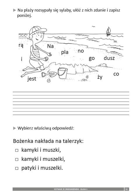 Czytanie Ze Zrozumieniem Ćwiczenia Dla Klasy 1 Sklep Juniorapl