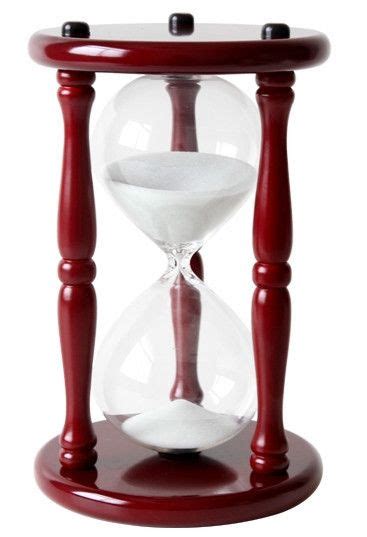 60 Minute Hourglass In Cherry Wood Stand With White Sand Hourglass