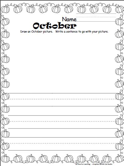 October Writing Print Practice Made By Teachers Kindergarten