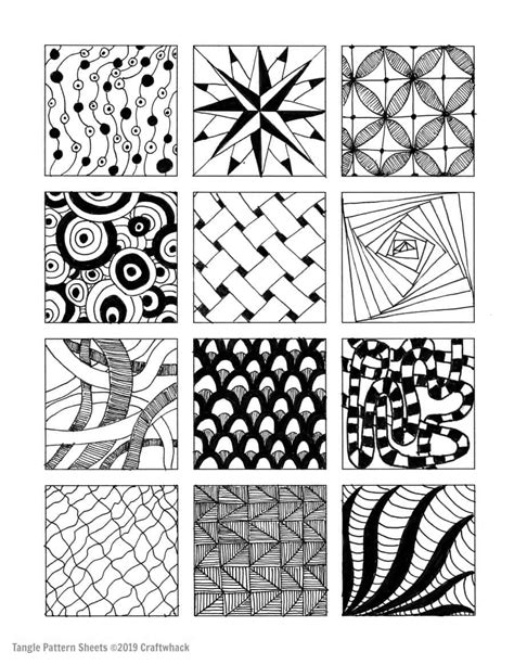 Inspired By Zentangle Patterns And Starter Pages Of Zen Doodle Patterns Zentangle