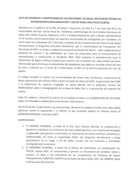 Pdf Acta De Acuerdos Y Compromisos De Las Ejecutoras De Present