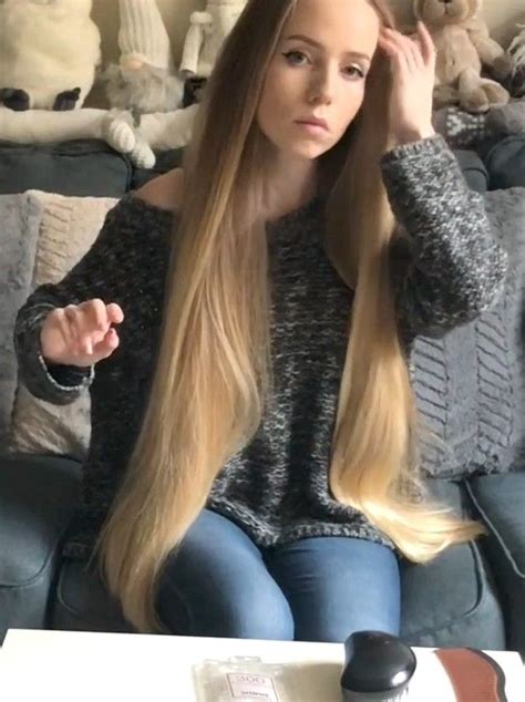 Video Blonde Alena In The Sofa Realrapunzels Long Hair Styles