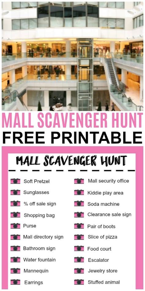 A Mall Scavenger Hunt Is A Fun Way To Spend An Afternoon This Free