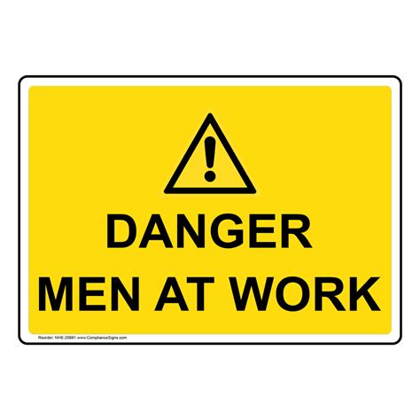 Worksite Construction Sign Danger Men At Work