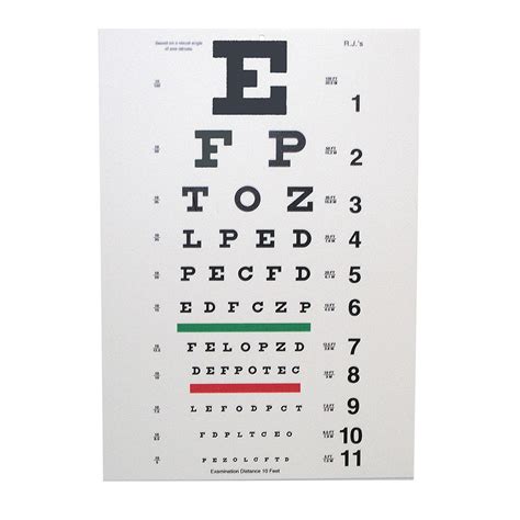 Snellen Eye Chart Distance Eye Chart Printable