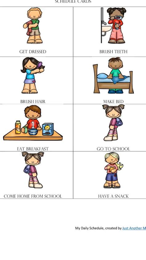 Preschool Daily Routine Cards