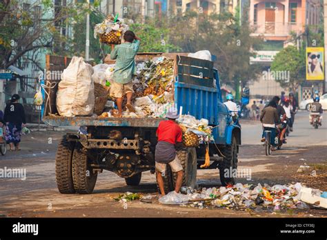 Garbage Collection In Mandalay Myanmar Stock Photo Alamy