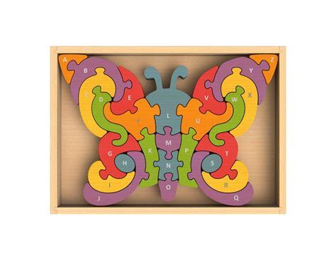 Beginagain Butterfly A Z Puzzle Wooden Alphabet Puzzle Wooden