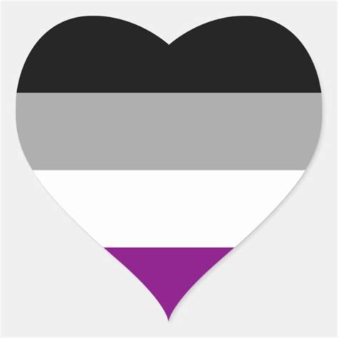 Asexual Pride Flag Heart Sticker Uk