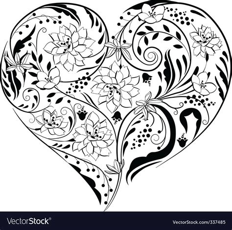 The beauty in heart tattoos is the wide array of meanings behind this simple symbol. Heart shape made of flowers Royalty Free Vector Image