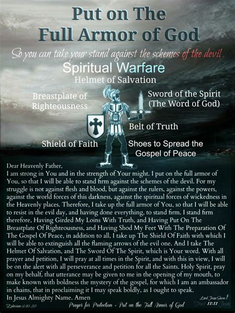 The Full Armor Of God Spiritual Warfare Prayers Prayer