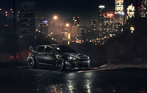 Photo Wallpaper Ford Auto Night Machine Ford Nfs 4k Focus Rs