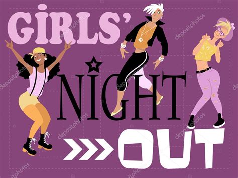 Girls Night Out Card Stock Vector Image By ©aleutie 87629308