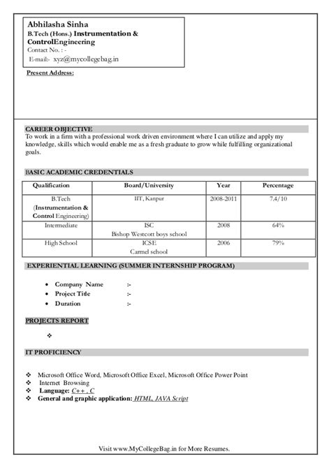 The structure is a key component of a true resume. Engineering Fresher Resume Format Download In Ms Word ...
