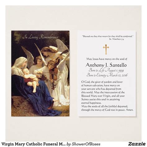 Maybe you would like to learn more about one of these? Virgin Mary Catholic Funeral Memorial Holy Card - | Zazzle.com | Funeral prayers, Catholic ...