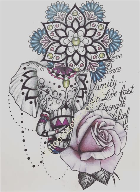 Elephants live a very long life, and they have. mandala elephant tattoo design | Mandala elephant tattoo ...