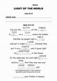Light of the World | Bible worksheets, Bible lessons for kids, Sunday ...