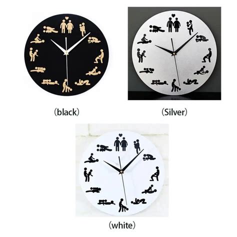 New Modern Sex Position Clock Novelty Silent Wall Clock For Wedding Lover Sexual Culture Wall