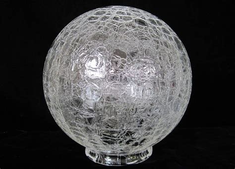 Crackle Glass Ball Shade 8 Vintage Art Deco Frankart Era Etsy India Crackle Glass Glass