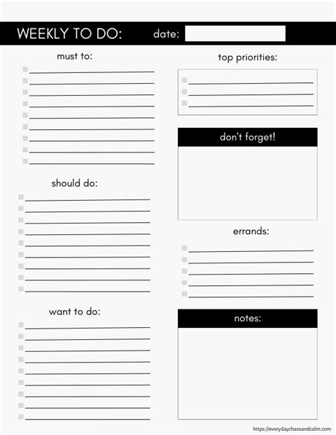 6 Printable Weekly To Do List Templates For Better Productivity