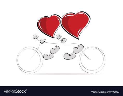 Love Hearts On Bicycle Royalty Free Vector Image