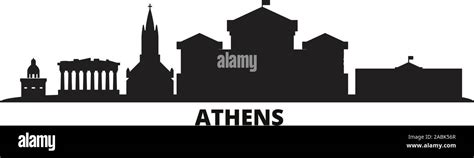 Greece Athens City Skyline Isolated Vector Illustration Greece