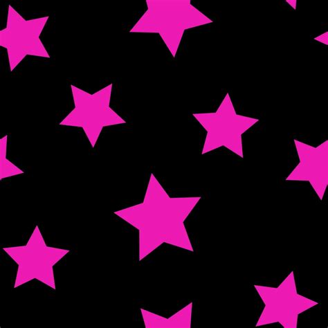 Custom Pink Stars On Black Double Brushed Poly In 2020 Pink Star