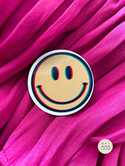 3d Smiley Face Die Cut Glossy Sticker Etsy Smiley Face Smiley