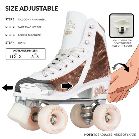 Crazy Skates Glitz Roller Skates Size Adjustable Glitter Sparkle