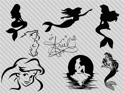 Little Mermaid Clipart, Little Mermaid Tattoos, Mermaid Svg, Ariel