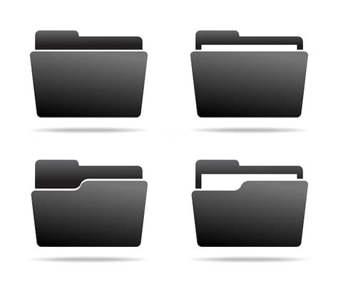 Premium Vector Set Of Dark Grey Folder Icons