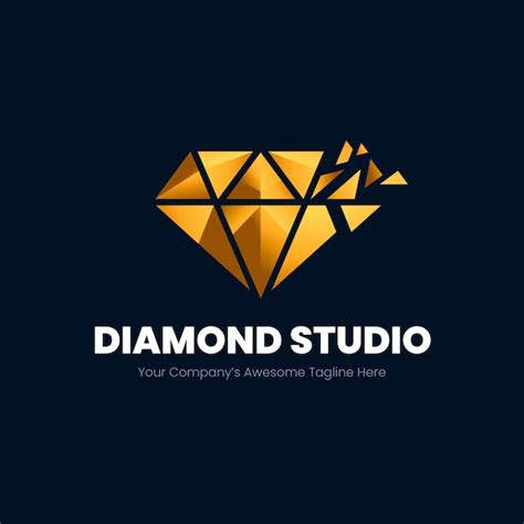 Modelo De Logotipo De Diamante Elegante Vetor Premium
