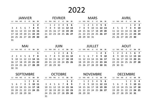 Calendrier 2022 En Noir Et Blanc Calendrier Novembre