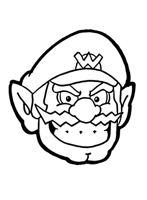 Wario Super Mario Games Coloring Page Free Printable Coloring Pages