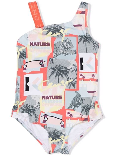 Kenzo Kids Nature Print Swimsuit Farfetch