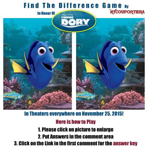 Spot The Differences Disney Pixars Finding Dory Findingdory Mrs