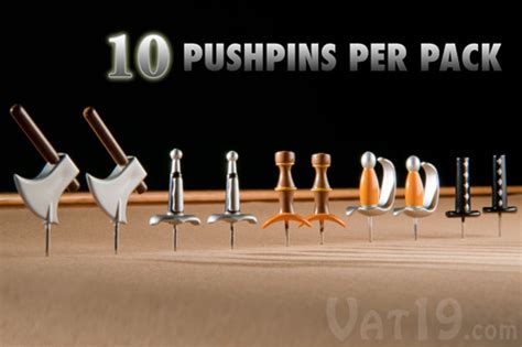 Medieval Weapons Pushpins Set
