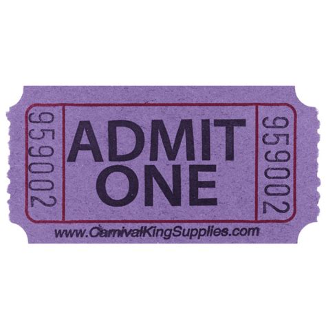 Carnival King Purple 1 Part Customizable Admit One Tickets